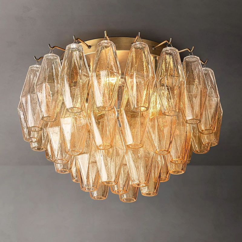 Chara Clear Glass Flush Mount Ceiling Light 17" | Homevator