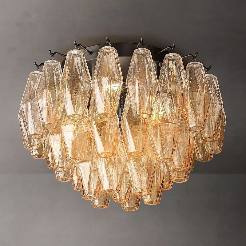 Chara Clear Glass Flush Mount Ceiling Light 17" | Homevator