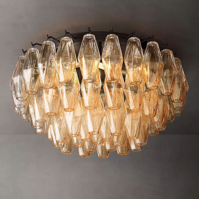 Chara Clear Glass Flush Mount Ceiling Light 22" | Homevator