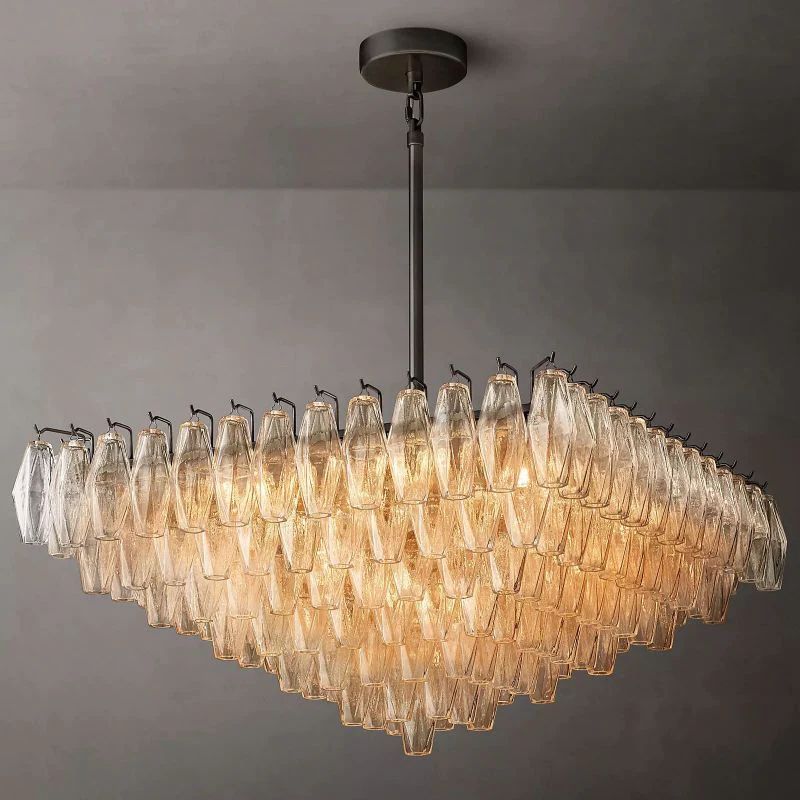 Chara Clear Glass Square Chandelier 32"