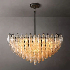 Chara Clear Glass Square Chandelier 32"