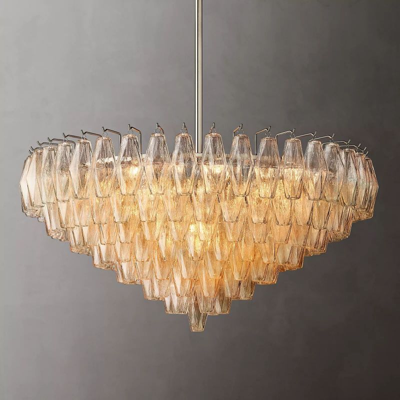 Chara Clear Glass Tiered Round Chandelier 37"