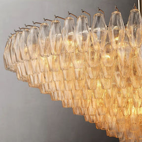 Chara Clear Glass Tiered Round Chandelier 62"