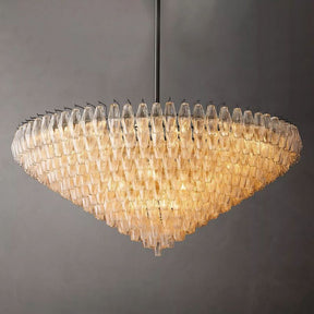 Chara Clear Glass Tiered Round Chandelier 62"