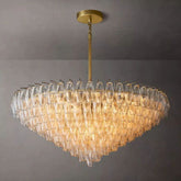 Chara Clear Glass Tiered Round Chandelier 47"