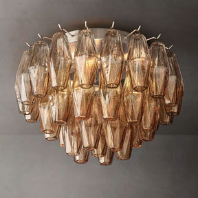 Chara Smoke Glass Flush Mount Ceiling Light 17" | Homevator