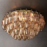 Chara Smoke Glass Flush Mount Ceiling Light 22"| Homevator