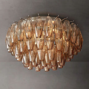 Chara Smoke Glass Flush Mount Ceiling Light 22"| Homevator