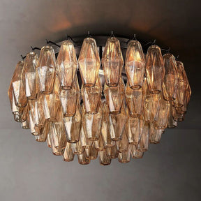 Chara Smoke Glass Flush Mount Ceiling Light 22"| Homevator