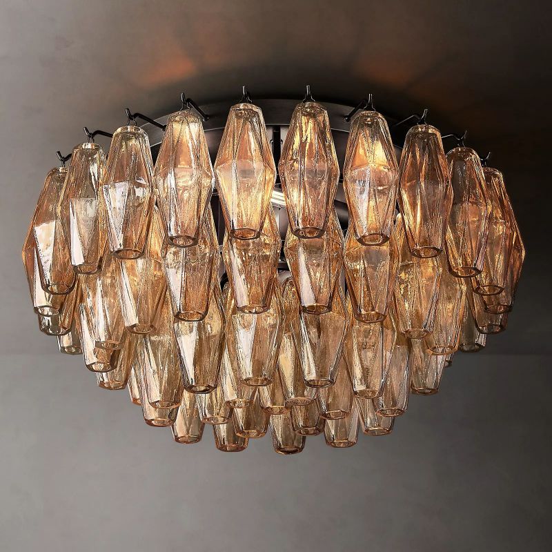 Chara Smoke Glass Flush Mount Ceiling Light 22"| Homevator