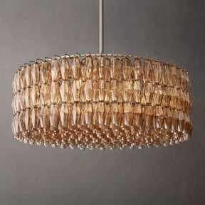 Chara Smoke Glass Round Chandelier 47"