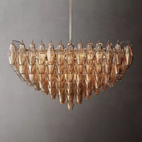 Chara Smoke Glass Square Chandelier 32"