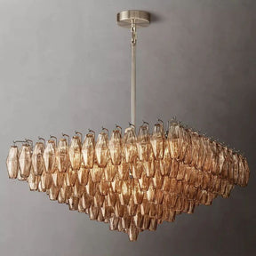 Chara Smoke Glass Square Chandelier 32"