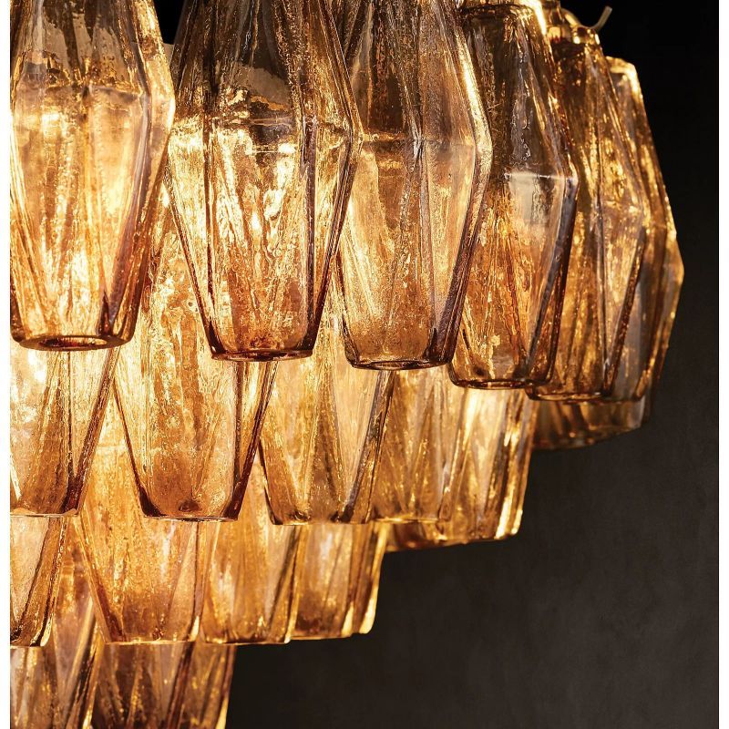 Chara Smoke Glass Square Chandelier 32"