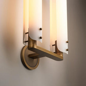 Alen Double White Glass Wall Sconce, Wall Lamps for Bedroom