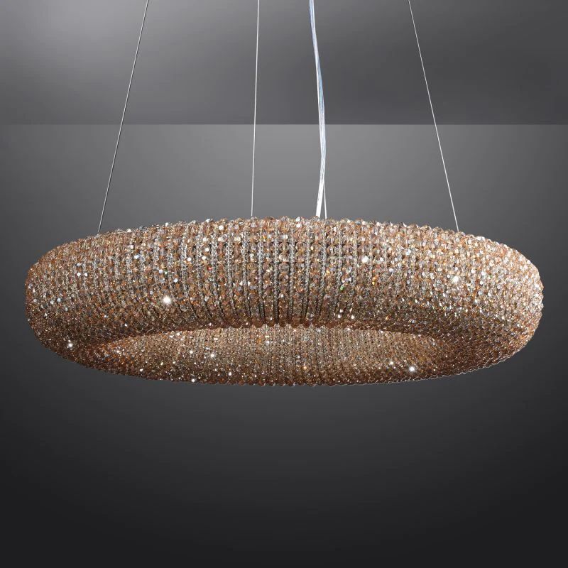 Halo Crystal Round LED Chandelier 32"