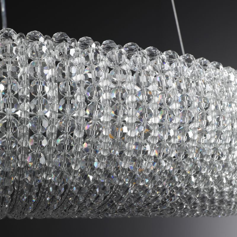 Halo Crystal Round LED Chandelier 41"