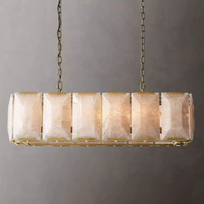 Huxley Calcite Alabaster Rectangular Chandelier 42"