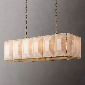 Huxley Calcite Alabaster Rectangular Chandelier 42"