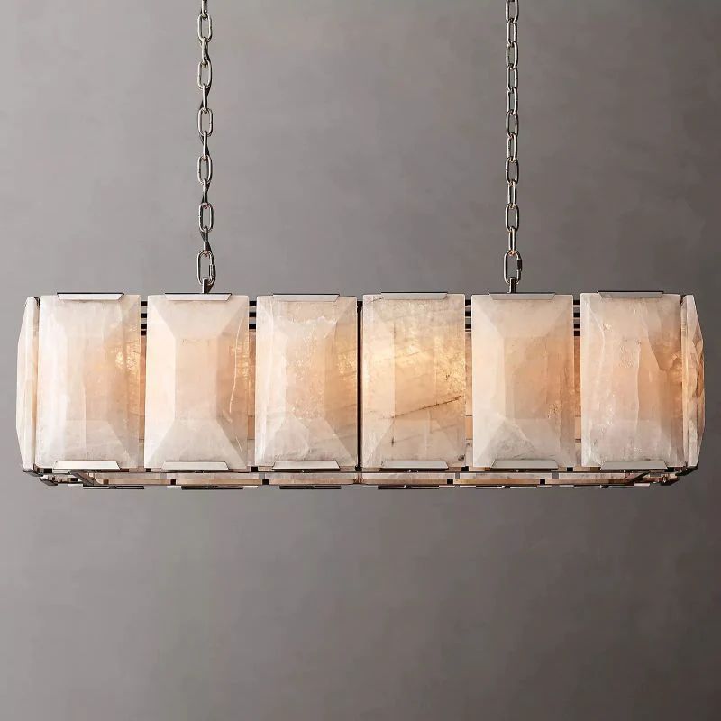 Huxley Calcite Alabaster Rectangular Chandelier 42"