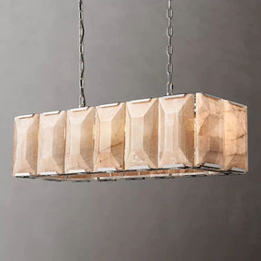 Huxley Calcite Alabaster Rectangular Chandelier 42"