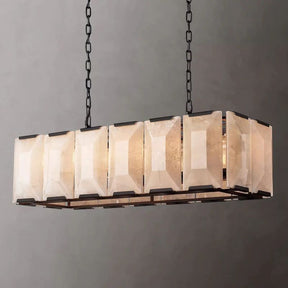 Huxley Calcite Alabaster Rectangular Chandelier 42"