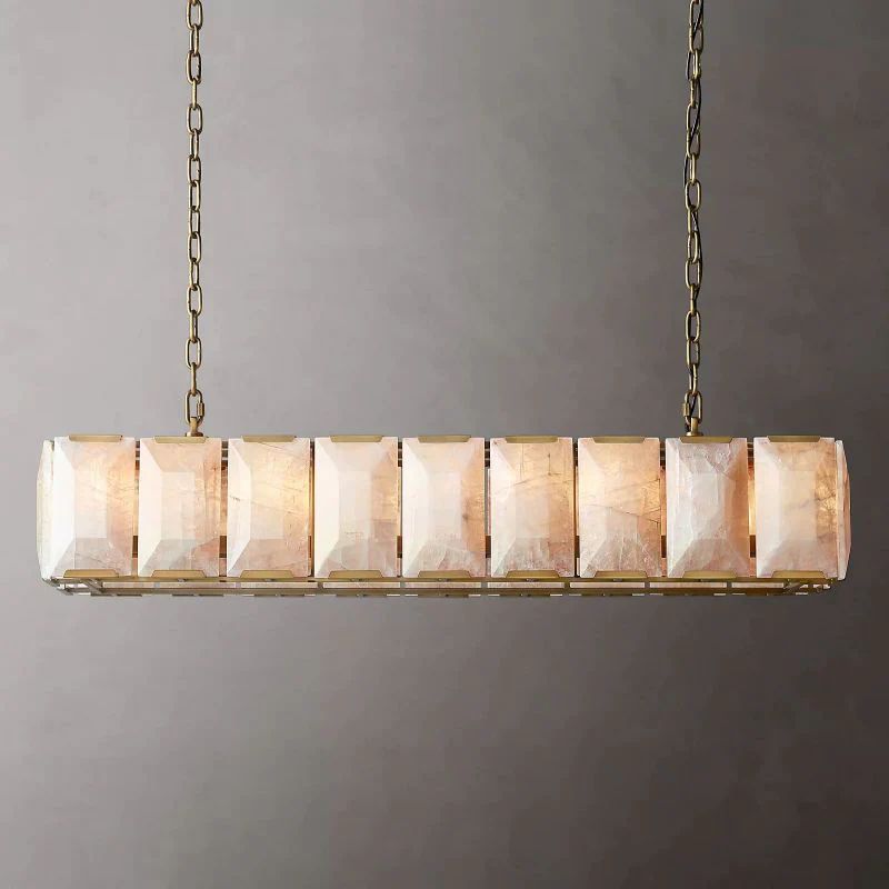 Huxley Calcite Rectangular Chandelier 62"