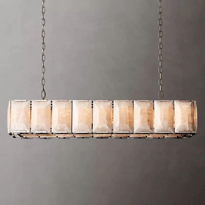 Huxley Calcite Rectangular Chandelier 62"