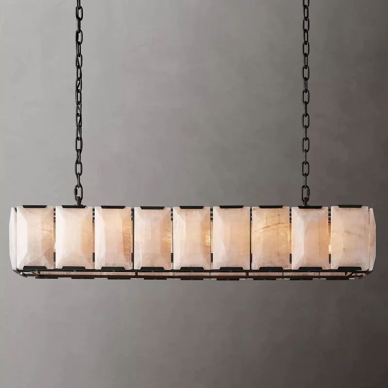 Huxley Calcite Rectangular Chandelier 62"