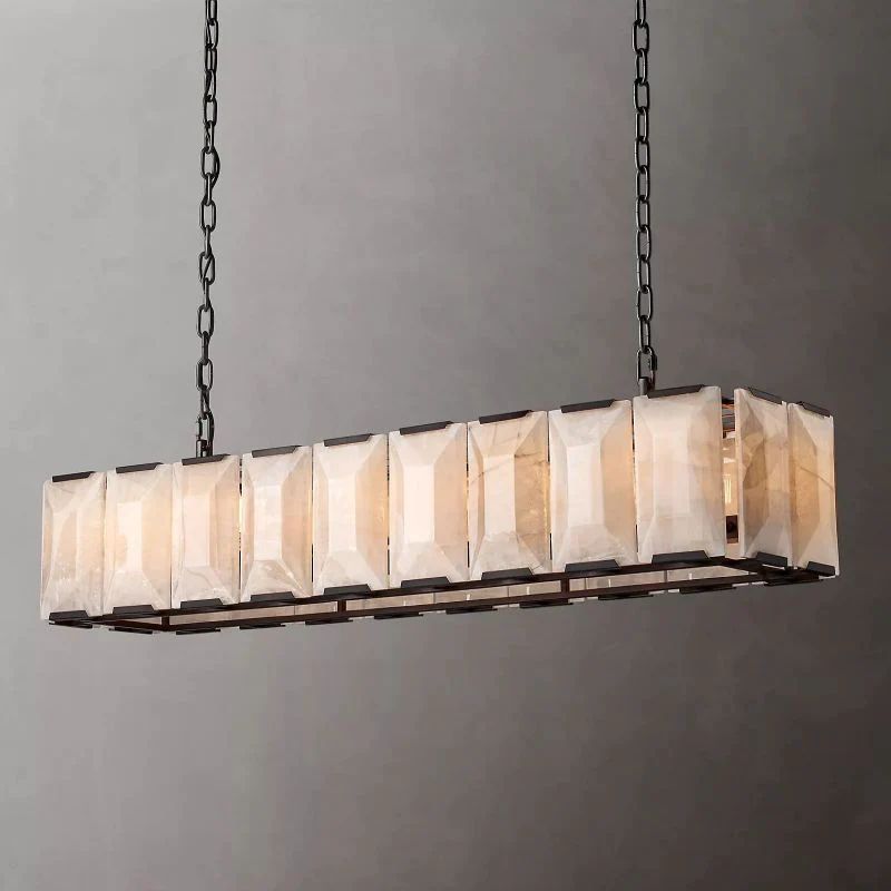 Huxley Calcite Rectangular Chandelier 62"