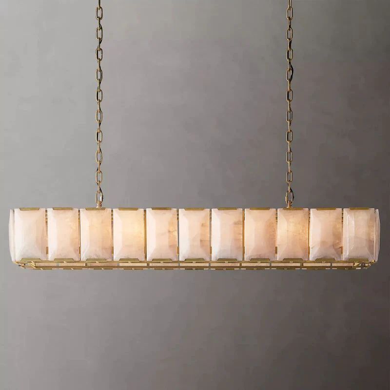 Huxley Calcite Rectangular Chandelier 74"