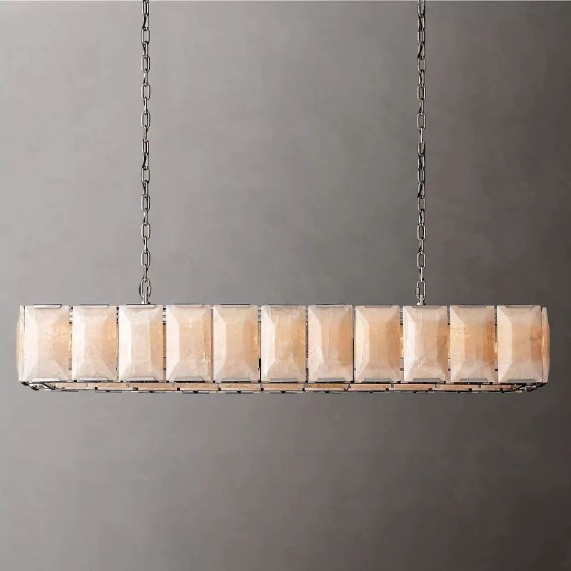 Huxley Calcite Rectangular Chandelier 74"