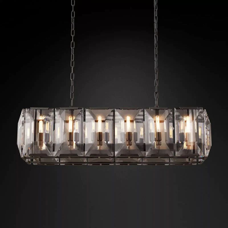 Huxley Crystal  Rectangular Chandelier 42"