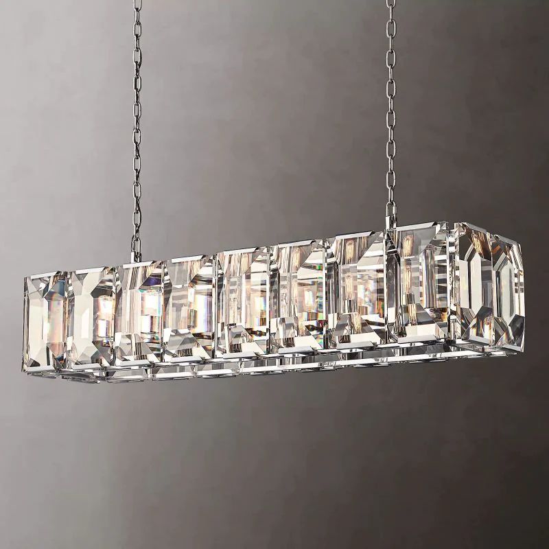 Huxley Crystal Rectangular Chandelier 54"