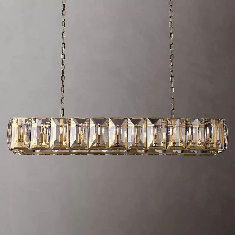 Huxley Crystal Rectangular Chandelier 74"