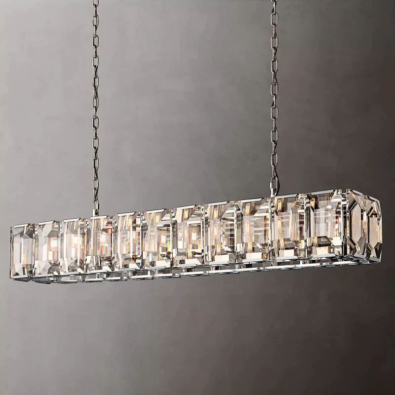 Huxley Crystal Rectangular Chandelier 74"