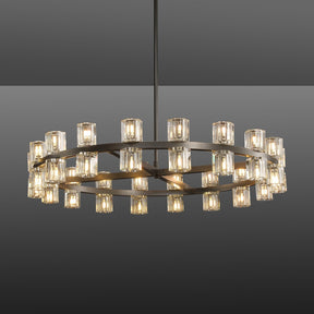 Wine-Glass Modern Round Crystal Chandelier for Living Room 36" | Homevator