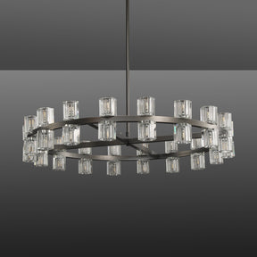 Wine-Glass Modern Round Crystal Chandelier for Living Room 36" | Homevator