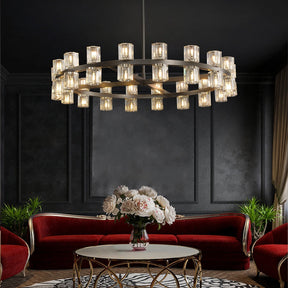 Wine-Glass Modern Round Crystal Chandelier for Living Room 36" | Homevator