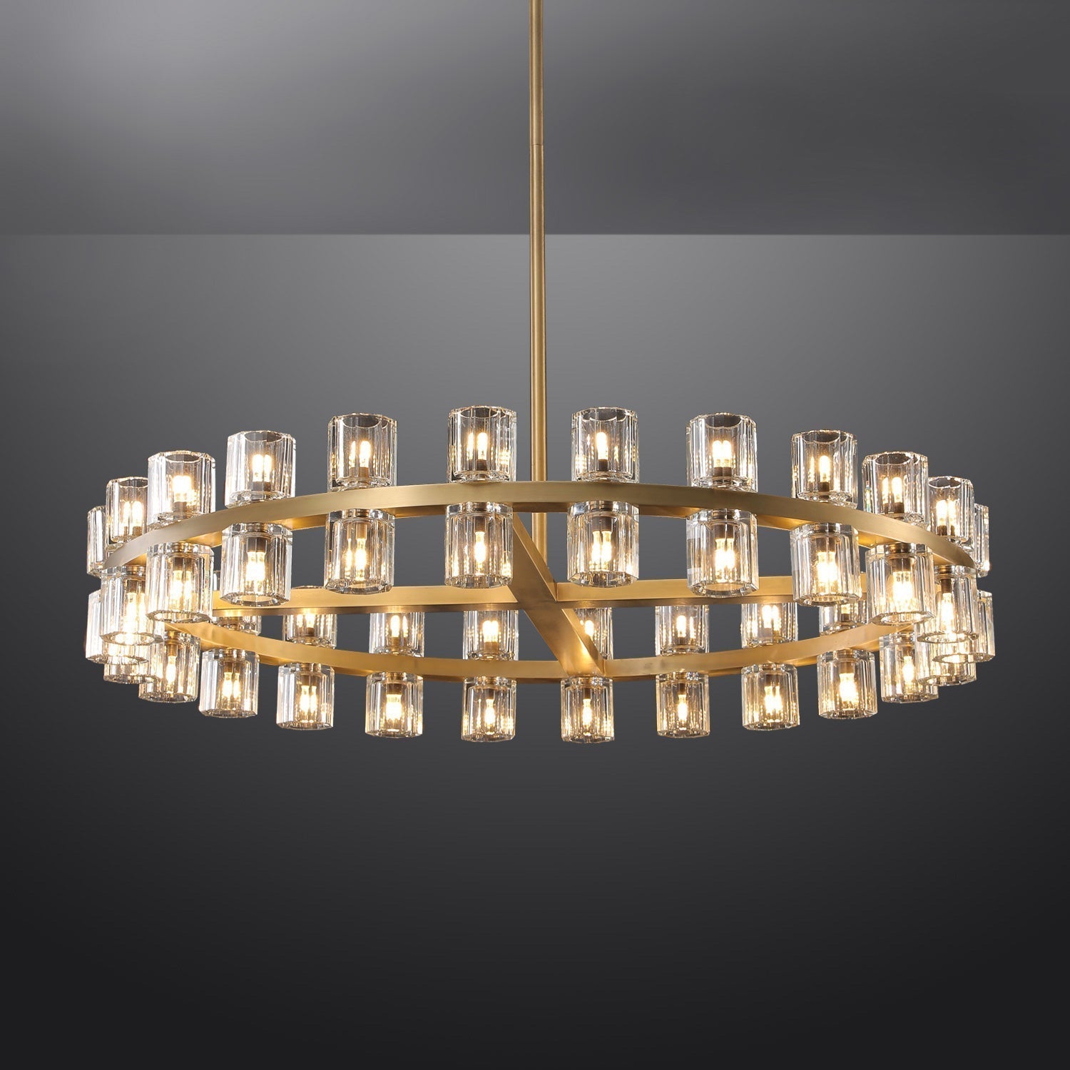 Wine-Glass Modern Round Crystal Chandelier for Living Room 48" | Homevator