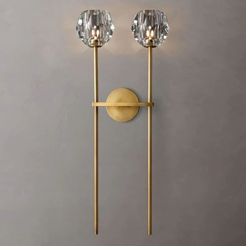 Cristal Clear Glass Double Grand Wall Sconce | Homevator