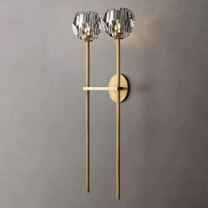 Cristal Clear Glass Double Grand Wall Sconce | Homevator