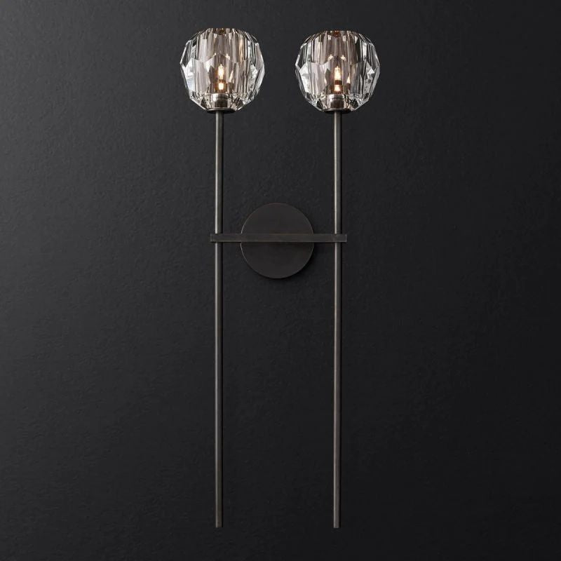 Cristal Clear Glass Double Grand Wall Sconce | Homevator