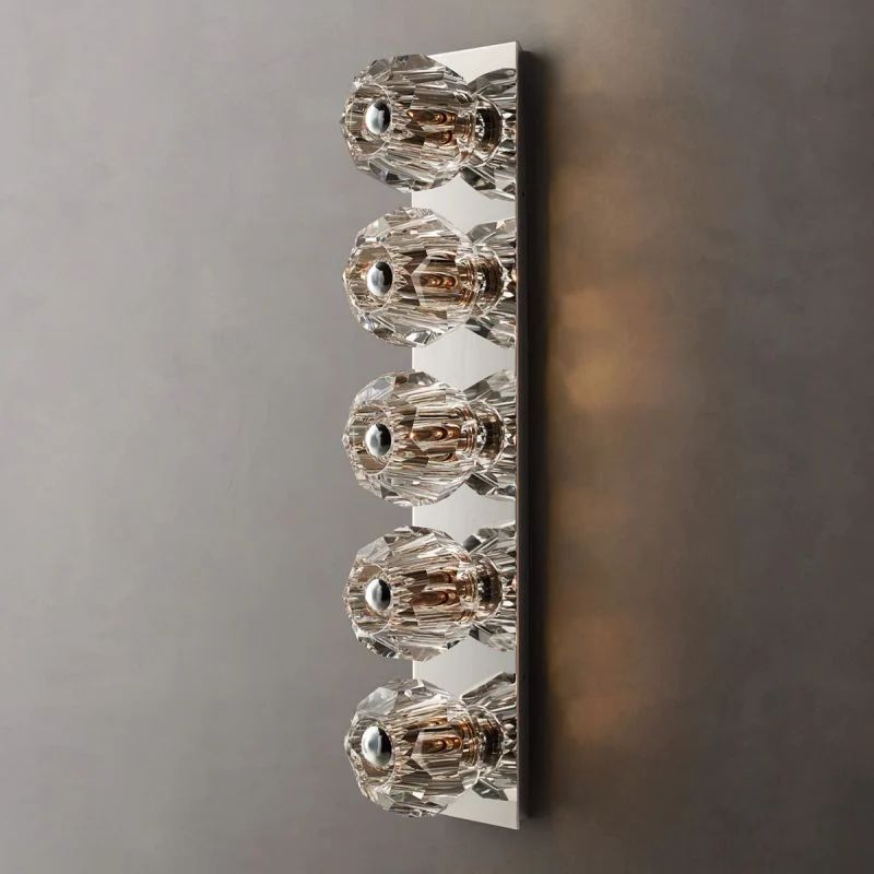 Cristal Clear Glass Double Grand Wall Sconce Clear Glass Linear Grand Wall Sconce