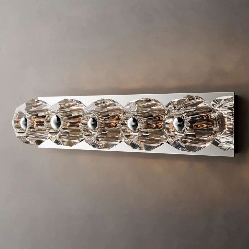 Cristal Clear Glass Double Grand Wall Sconce Clear Glass Linear Grand Wall Sconce