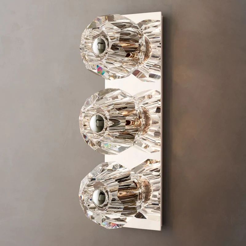 Cristal  Clear Glass Linear Short Wall Sconce