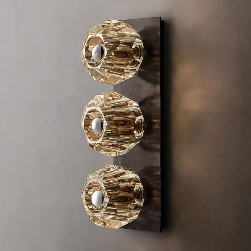 Cristal  Clear Glass Linear Short Wall Sconce