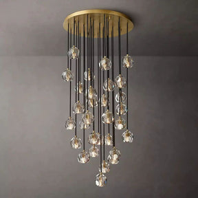 Cristal Clear Glass Round Cluster Chandelier 30"