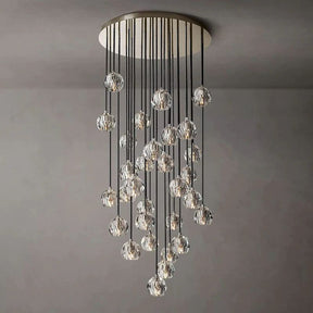 Cristal Clear Glass Round Cluster Chandelier 30"