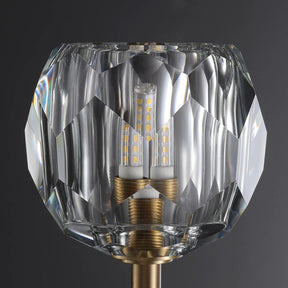 Cristal Brass Clear Glass Short Wall Sconce | Homevator